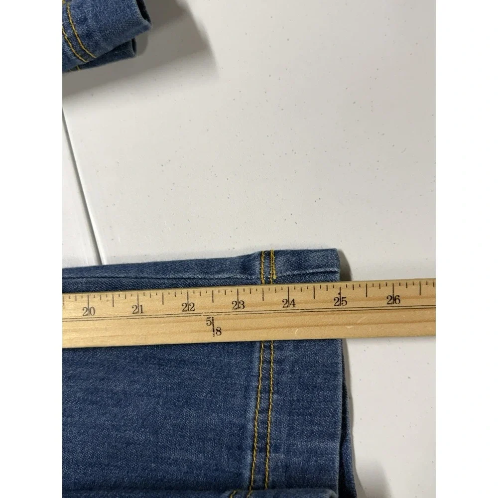 Pilcro Anthropologie High Rise Crop Wide Leg Jeans Women's 27 Soft Denim Belted - Picture 14 of 14